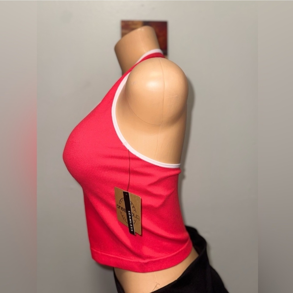NWT Halter Crop Top Red/white Size 2X - Picture 4 of 5
